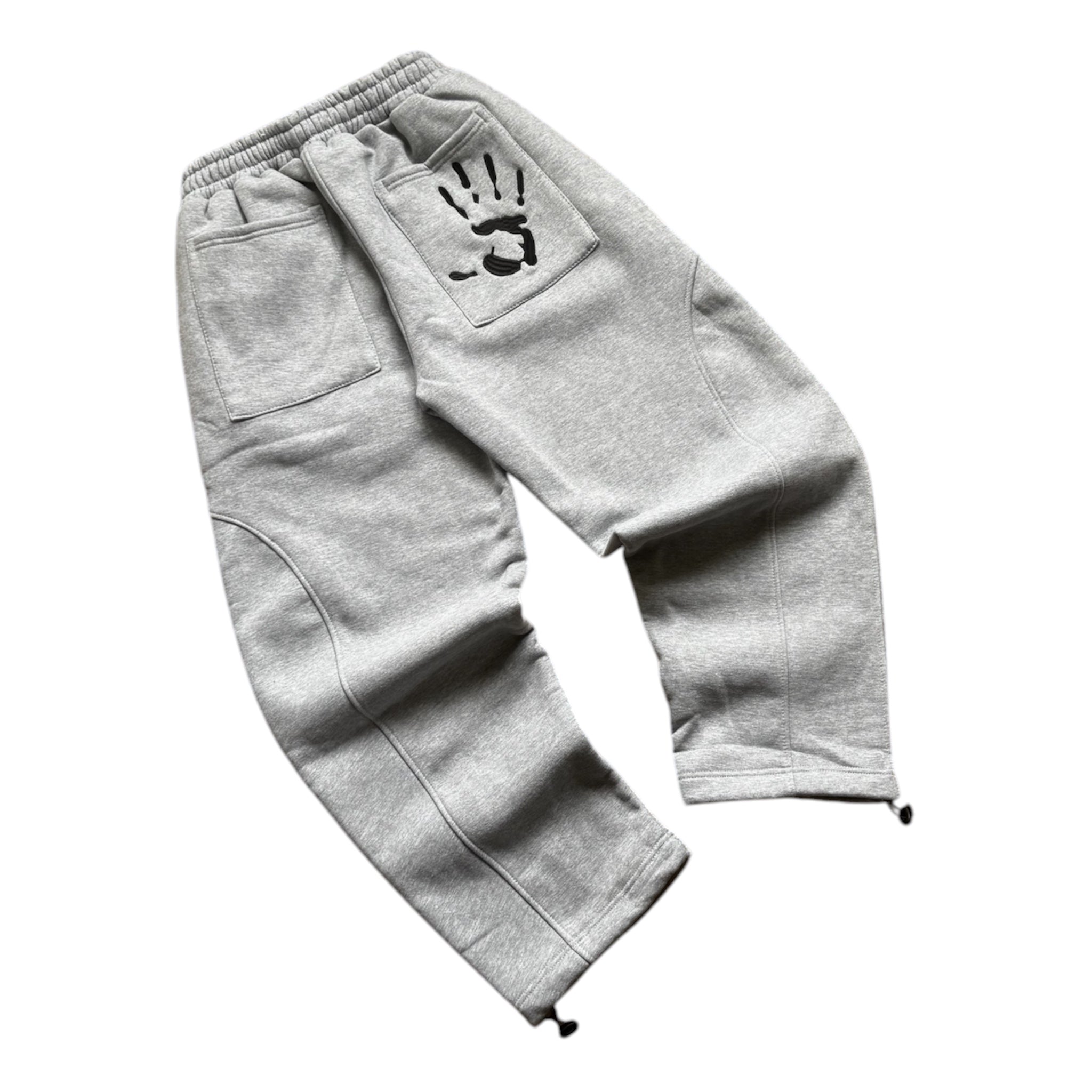 GREY HANDPRINT JOGGERS (PRE-ORDER)