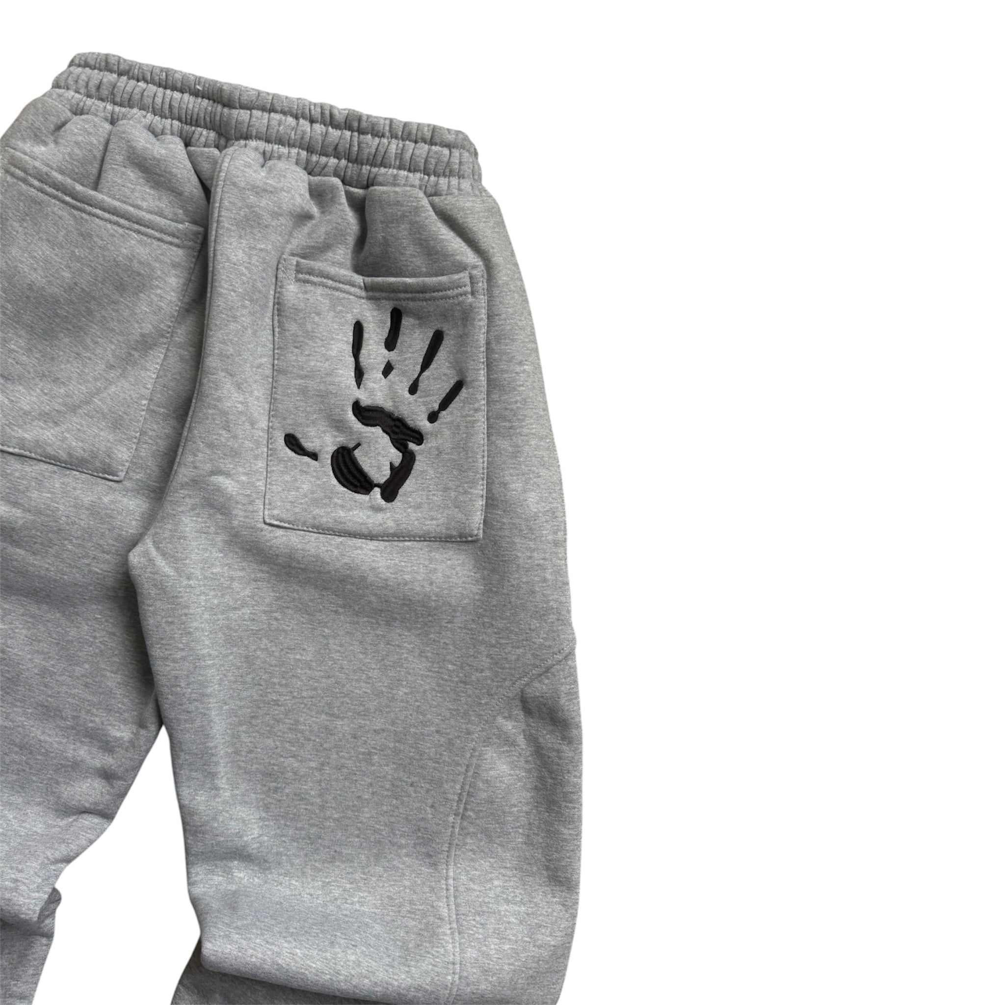 GREY HANDPRINT JOGGERS (PRE-ORDER)