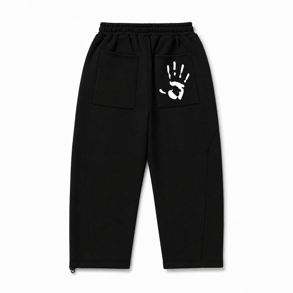 BLACK HANDPRINT JOGGERS