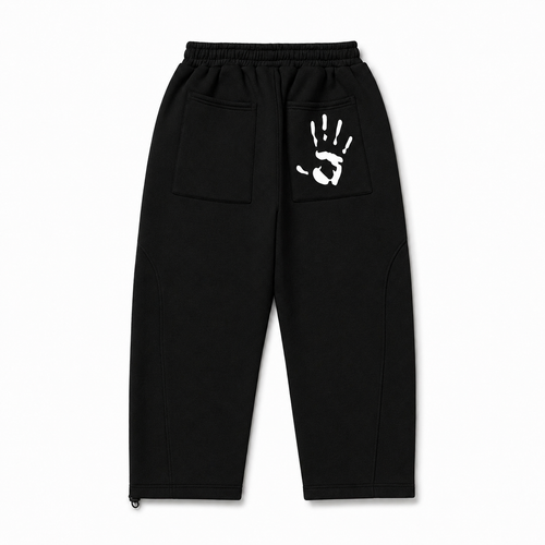 BLACK HANDPRINT JOGGERS