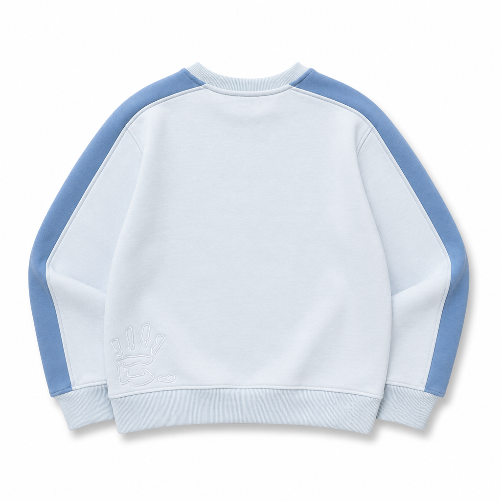 BLUE TWO-TONE CREWNECK