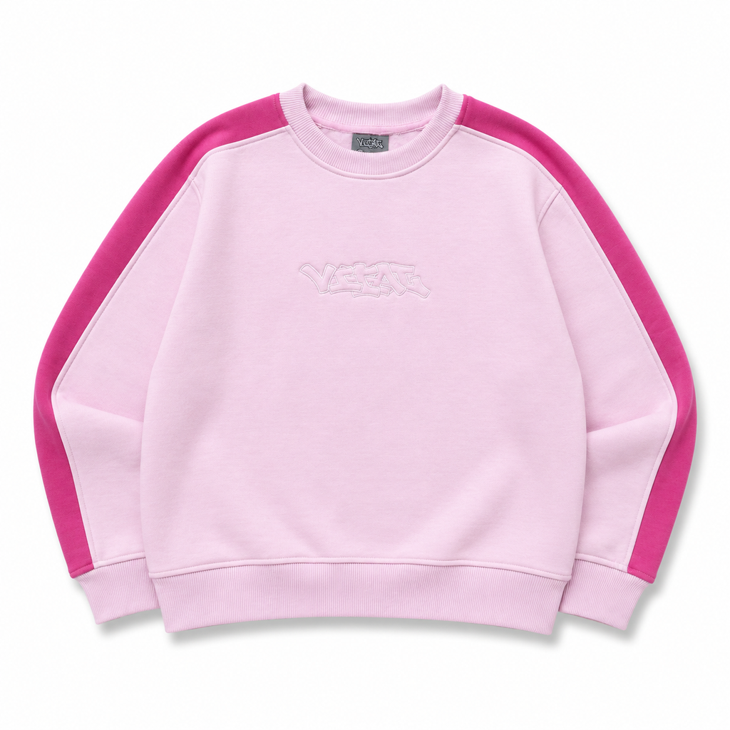 PINK TWO-TONE CREWNECK