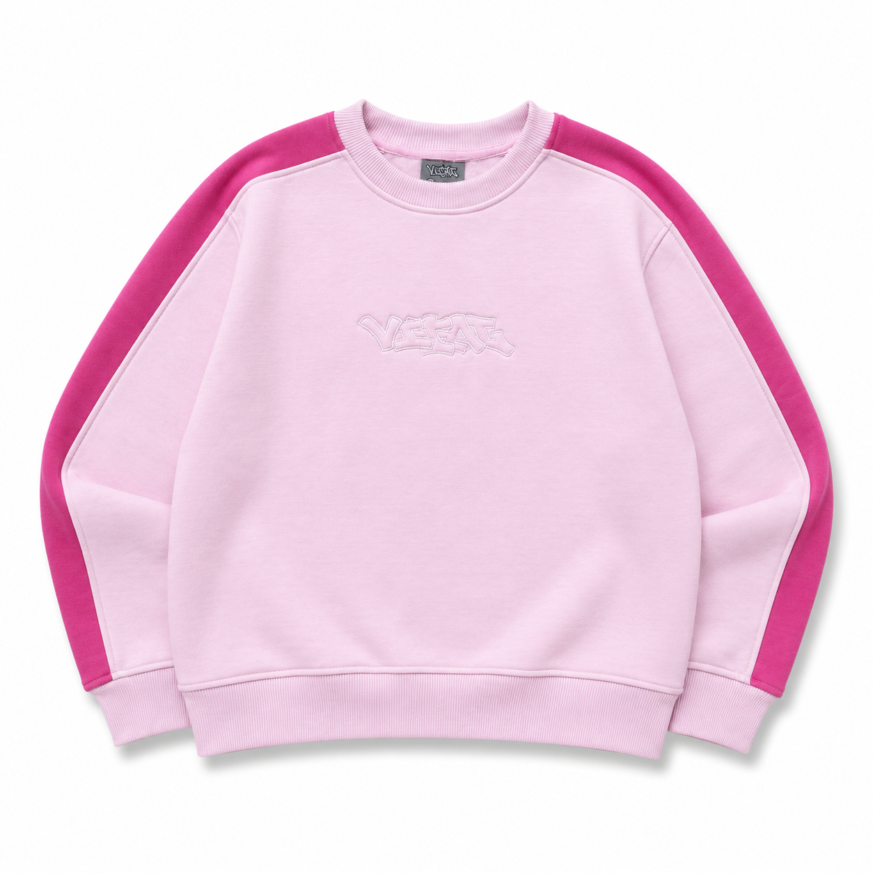 PINK TWO-TONE CREWNECK