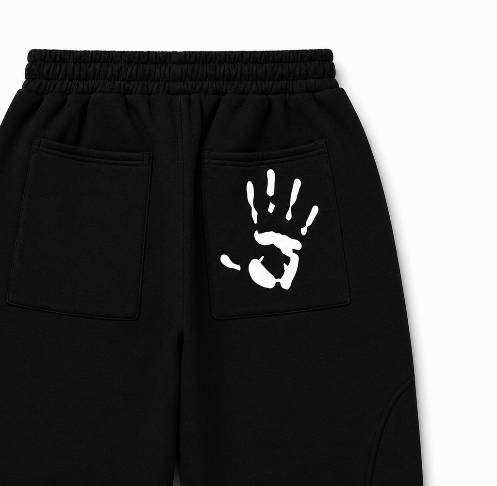 BLACK HANDPRINT JOGGERS
