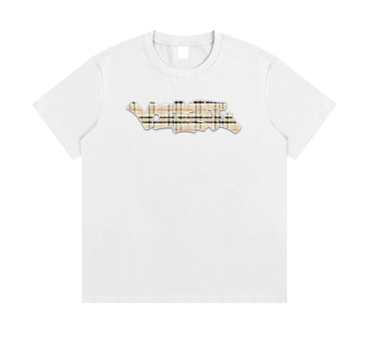 White Plaid Graphic tee
