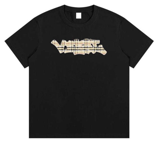 Black Plaid Graphic Tee