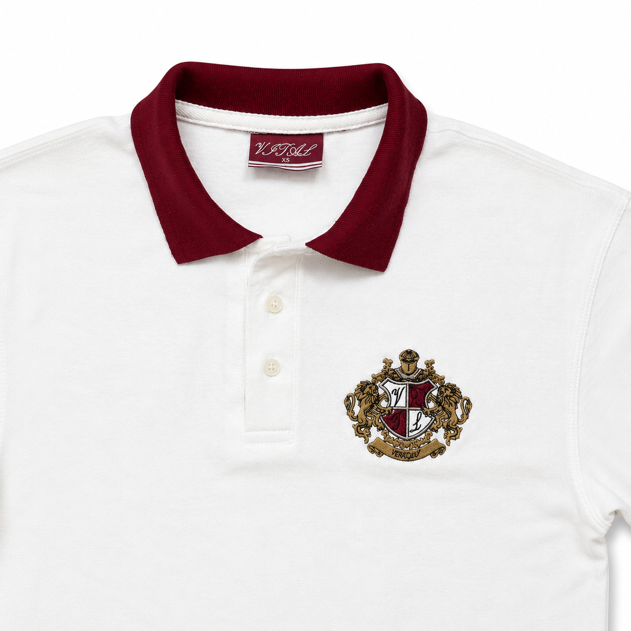 TWO-TONE BURGUNDY POLO