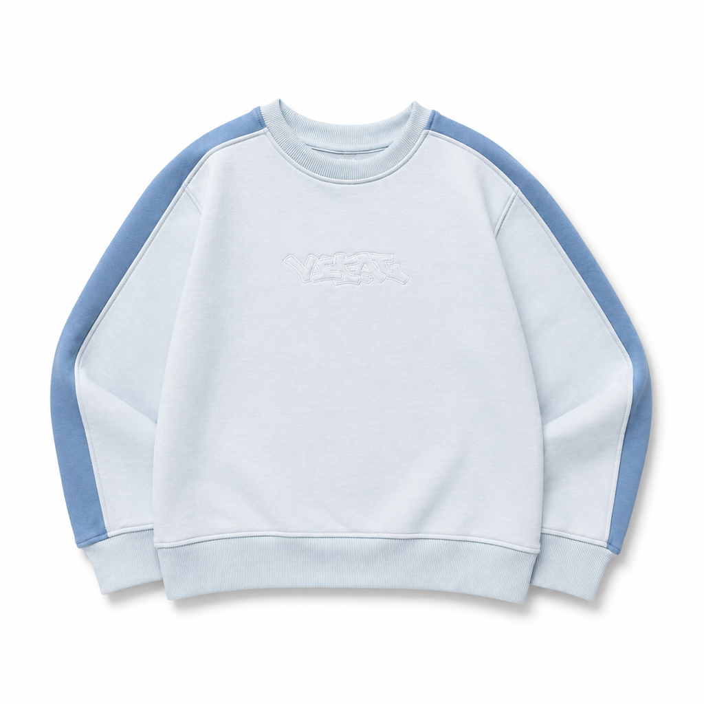 BLUE TWO-TONE CREWNECK