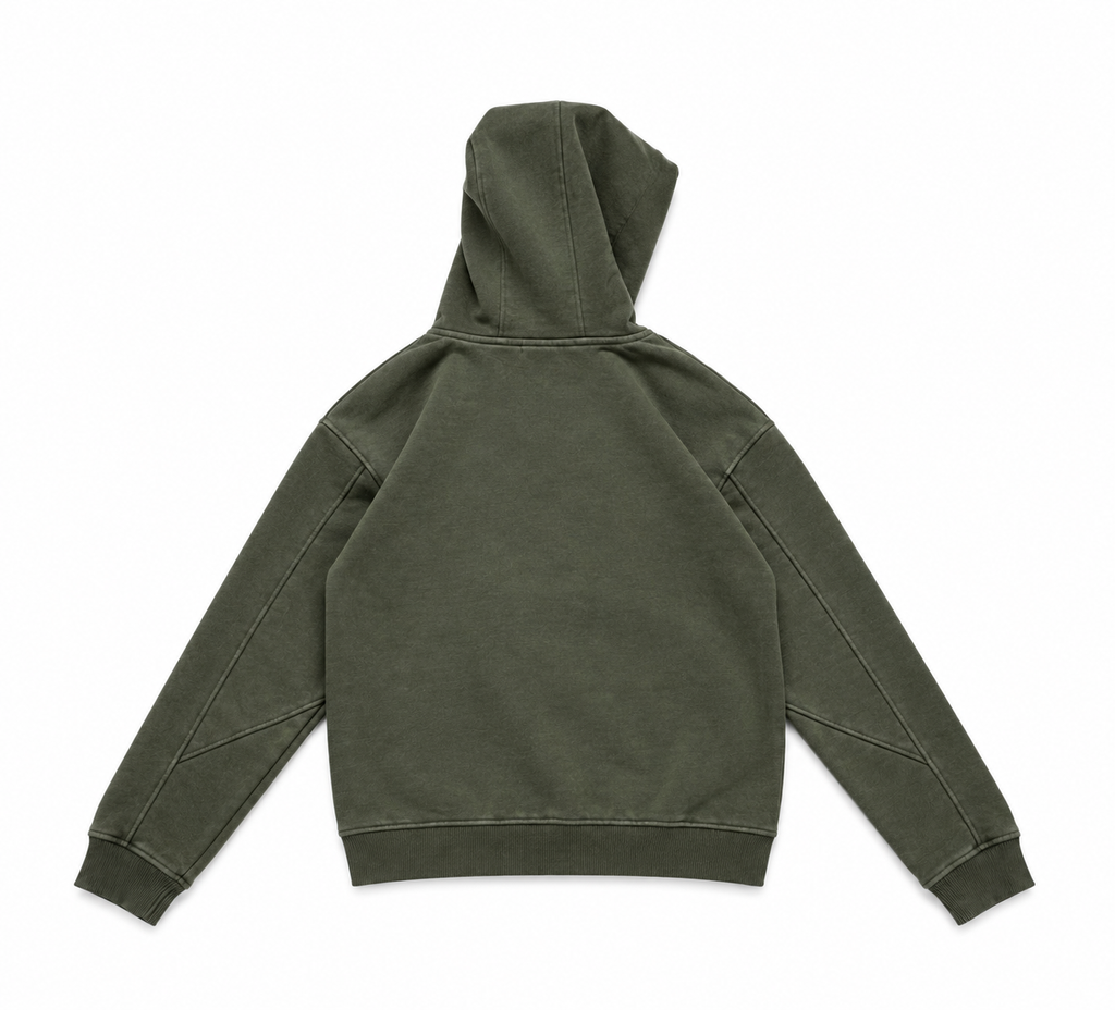 OLIVE TECH-GRID HOODIE