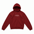 BURGUNDY TECH-GRID HOODIE