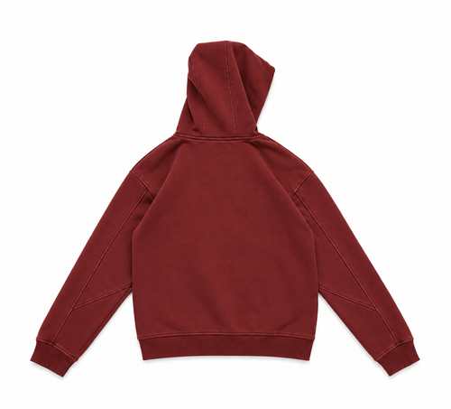 BURGUNDY TECH-GRID HOODIE