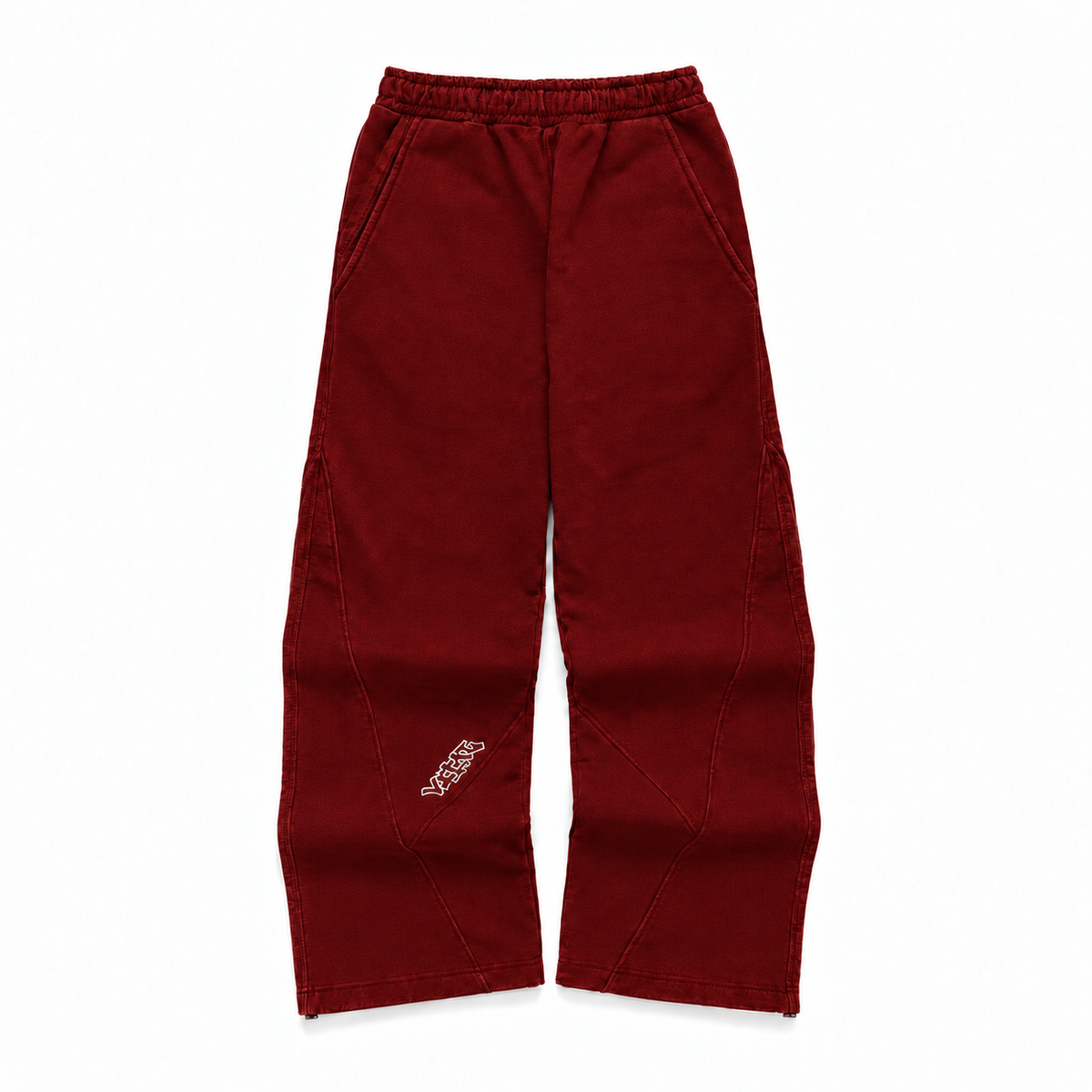 BURGUNDY TECH-GRID JOGGERS