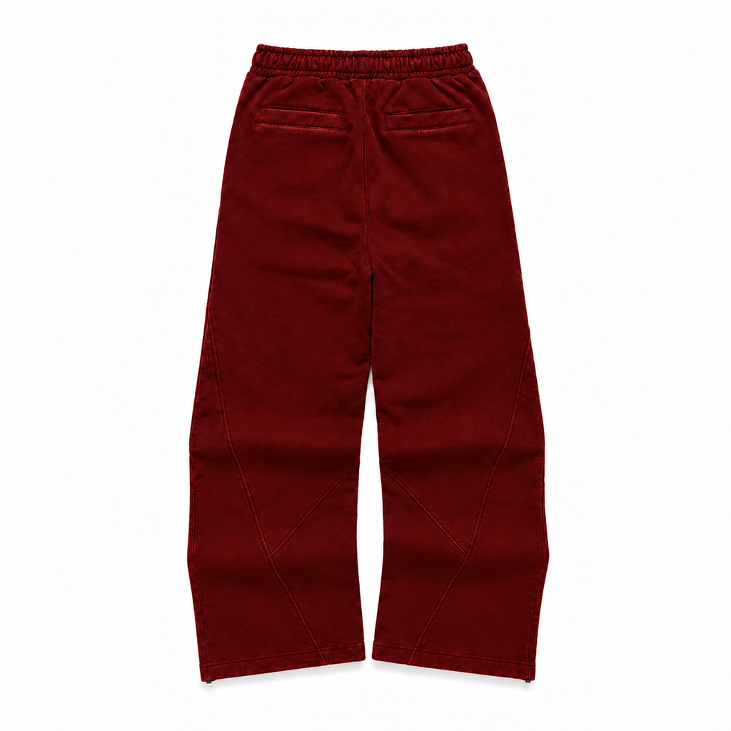 BURGUNDY TECH-GRID JOGGERS