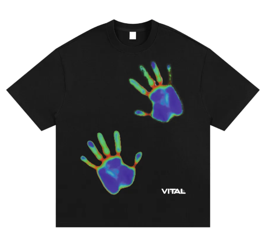 Black heat map tee