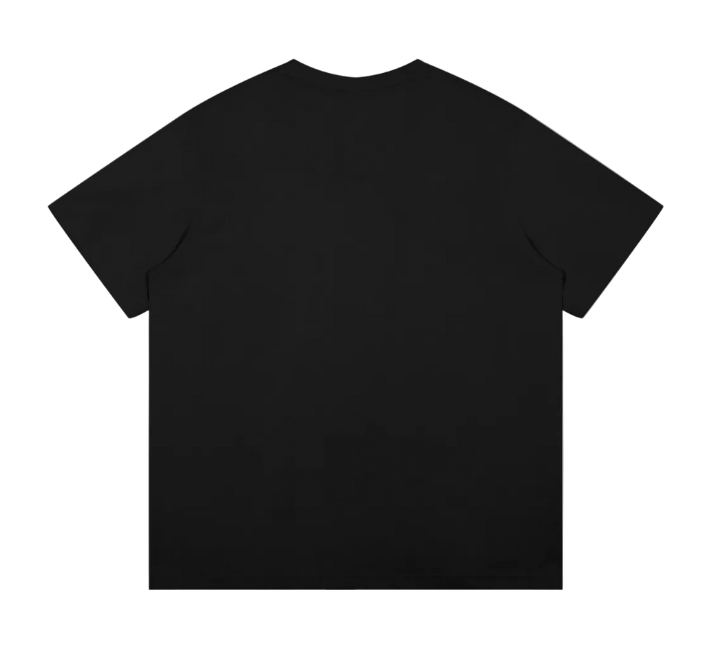 Black dark plaid tee